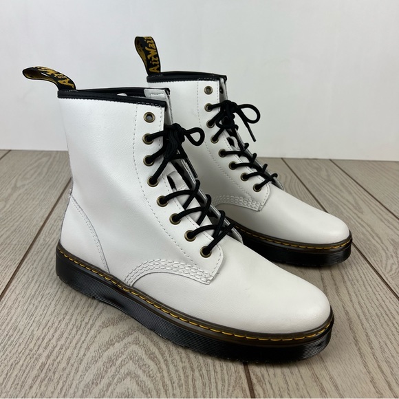 Dr. Martens Shoes Dr Martens Womens Zavala 8eyelet Combat Boots M9l White Leather 130 Poshmark